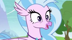 Size: 1280x720 | Tagged: safe, derpibooru import, screencap, silverstream, classical hippogriff, hippogriff, non-compete clause, cute, diastreamies, open mouth