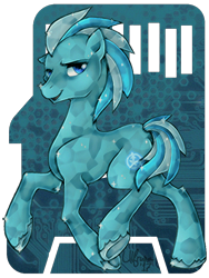 Size: 650x864 | Tagged: safe, artist:ulfruna, oc, oc only, oc:silicon chip (kaperon), crystal pony, pony, profile, solo