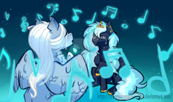 Size: 1024x605 | Tagged: safe, artist:sleepydemonmonster, oc, oc only, pony, music to my ears, beautiful, commission, crying, love, singing