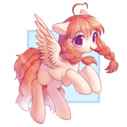 Size: 2000x2000 | Tagged: safe, artist:leafywind, derpibooru import, oc, oc only, pegasus, pony, braid, cute, daaaaaaaaaaaw, female, looking at you, mare, open mouth, rearing, smiling, solo, starry eyes, stars, wingding eyes