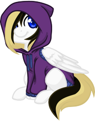 Size: 1440x1826 | Tagged: safe, artist:soulnik, derpibooru import, oc, oc only, oc:rory gigabyte, pegasus, pony, base used, clothes, cute, happy, hoodie, male, simple background, sitting, solo, transparent background