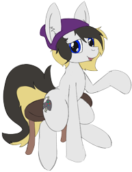 Size: 681x883 | Tagged: safe, artist:ashtoncantstop, derpibooru import, oc, oc only, oc:rory gigabyte, beanie, cute, hat, male, simple background, sitting, solo, transparent background