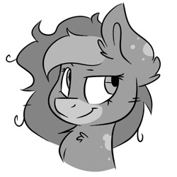 Size: 1024x1024 | Tagged: safe, artist:northwindsmlp, derpibooru import, oc, oc:chocolate milk, earth pony, pony, bust, female, mare, monochrome, portrait, solo