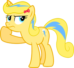 Size: 1024x942 | Tagged: safe, artist:jeremeymcdude, oc, oc only, oc:honey spark, pony, unicorn, bow, contemplating, curly mane, lightning, simple background, transparent background, vector