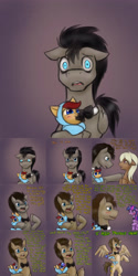 Size: 2250x4500 | Tagged: safe, artist:jitterbugjive, doctor whooves, twilight sparkle, oc, oc:lightning blitz, oc:sandy hooves, pegasus, pony, absurd resolution, ask discorded whooves, ask pregnant scootaloo, baby, baby pony, chewing, colt, comic, crying, dialogue, discord whooves, doctwi, eating, female, holding a pony, male, miss twilight sparkle, offspring, onesie, parent:rain catcher, parent:scootaloo, parents:catcherloo, shipping, straight