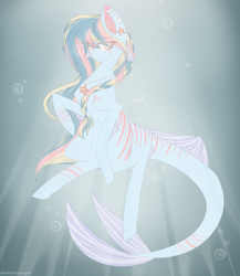 Size: 2000x2300 | Tagged: safe, artist:electricaldragon, derpibooru import, oc, oc:ocean virus, kelpie, female, high res, solo, underwater