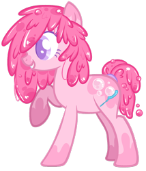 Size: 1024x1197 | Tagged: safe, artist:jadeyhooves, derpibooru import, oc, oc:chewy gum, goo pony, original species, pony, female, mare, simple background, solo, transparent background