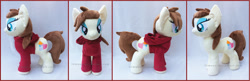 Size: 2284x743 | Tagged: safe, artist:lilmoon, oc, oc only, oc:cream heart, earth pony, pony, clothes, female, hoodie, irl, mare, photo, plushie, solo