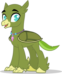 Size: 790x939 | Tagged: safe, artist:mlp-trailgrazer, derpibooru import, oc, oc only, oc:looney turtle, classical hippogriff, hippogriff, hybrid, hippogriffied, jewelry, male, necklace, simple background, solo, species swap, transparent background