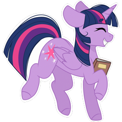 Size: 2048x2048 | Tagged: safe, artist:cinnamontee, derpibooru import, twilight sparkle, twilight sparkle (alicorn), alicorn, pony, adorkable, book, cute, dork, eyes closed, female, mare, simple background, smiling, solo, that pony sure does love books, transparent background, twiabetes