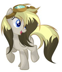 Size: 1024x1188 | Tagged: safe, artist:mintoria, derpibooru import, oc, oc only, oc:max whooves, pegasus, pony, female, goggles, mare, offspring, parent:derpy hooves, parent:doctor whooves, parents:doctorderpy, simple background, solo, transparent background