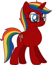 Size: 1024x1282 | Tagged: safe, artist:jeremeymcdude, oc, oc only, oc:skittle sweet, pony, unicorn, rainbow hair, show accurate, simple background, solo, transparent background, vector