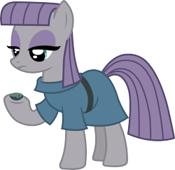 Size: 1967x1910 | Tagged: safe, artist:davidsfire, boulder (pet), maud pie, earth pony, pony, clothes, duo, female, lidded eyes, mare, simple background, transparent background, vector