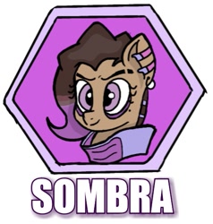 Size: 509x534 | Tagged: safe, artist:fork, derpibooru import, pony, overwatch, ponified, solo, sombra (overwatch)