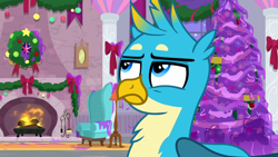 Size: 1280x720 | Tagged: safe, derpibooru import, screencap, gallus, the hearth's warming club, solo