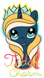 Size: 575x1012 | Tagged: safe, artist:silversthreads, oc, oc only, oc:tidal charm, original species, unicorn, aqua pony, cute, cutie, female, filly, flower, prize, simple background, solo, transparent background