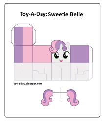 Size: 600x699 | Tagged: safe, artist:grapefruitface1, derpibooru import, part of a set, sweetie belle, craft, papercraft, solo, toy a day