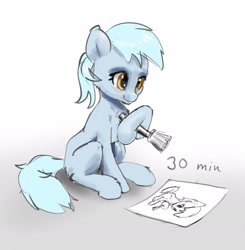 Size: 2007x2045 | Tagged: safe, artist:xbi, derpibooru import, oc, oc only, earth pony, pony, 30 minute art challenge, drawing, female, mare, sitting, solo