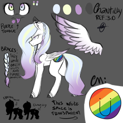 Size: 4200x4200 | Tagged: safe, artist:yeadatchantilly, oc, oc only, oc:chantilly, pegasus, pony, absurd resolution, reference sheet