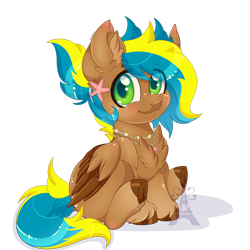 Size: 1024x1024 | Tagged: safe, artist:pvrii, oc, oc only, oc:oceanic trench, pegasus, pony, colored pupils, colt, cute, green eyes, looking at you, male, ocbetes, simple background, sitting, smiling, solo, transparent background