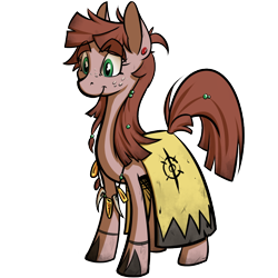 Size: 800x800 | Tagged: safe, artist:kalemon, derpibooru import, oc, earth pony, pony, clothes, cultist, female, jewelry, mare, necklace, paint on fur, robe, simple background, solo, transparent background