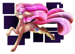 Size: 2750x2000 | Tagged: safe, artist:immagoddampony, oc, oc only, oc:vanilla swirl, earth pony, pony, abstract background, female, glasses, high res, mare, running, solo