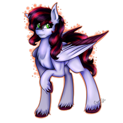 Size: 2000x2000 | Tagged: safe, artist:shamy-crist, derpibooru import, oc, oc:onix, pegasus, pony, female, high res, mare, raised hoof, simple background, solo, transparent background