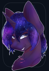 Size: 1873x2703 | Tagged: safe, artist:skylacuna, derpibooru import, oc, oc:malachi knight, pony, unicorn, bust, male, portrait, solo, stallion