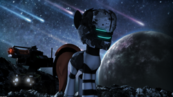 Size: 3840x2160 | Tagged: safe, artist:easthammer, derpibooru import, oc, pegasus, pony, 3d, car, dead space, shooting star, source filmmaker, space, spacesuit