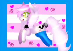 Size: 5000x3500 | Tagged: safe, artist:sweethearts11, derpibooru import, oc, oc:pandita, earth pony, pony, clothes, female, heart eyes, mare, socks, solo, wingding eyes