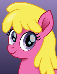 Size: 800x1036 | Tagged: safe, artist:cloudyglow, derpibooru import, cherry berry, earth pony, pony, my little pony: the movie, gradient background, movie accurate, smiling, solo