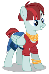 Size: 3392x5047 | Tagged: safe, artist:dragonchaser123, derpibooru import, valley glamour, pegasus, pony, fake it 'til you make it, .ai available, absurd resolution, bracelet, clothes, female, jewelry, mare, midriff, necklace, shirt, simple background, skirt, smiling, solo, transparent background, vector