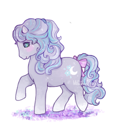 Size: 606x682 | Tagged: safe, artist:miloudee, derpibooru import, oc, oc only, earth pony, pony, twinkle eyed pony, g1, bow, female, solo, tail bow