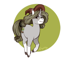 Size: 1014x810 | Tagged: safe, artist:liquorie, oc, oc only, oc:minako, pony, unicorn, hat, solo, unshorn fetlocks