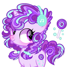 Size: 788x708 | Tagged: safe, artist:6-fingers-lover, derpibooru import, oc, oc:sugar beats, pony, unicorn, female, filly, headphones, magical lesbian spawn, offspring, parent:sugar belle, parent:vinyl scratch, simple background, solo, transparent background