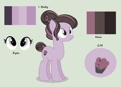 Size: 1600x1155 | Tagged: safe, artist:rose-moonlightowo, derpibooru import, oc, oc:stale cake, earth pony, pony, female, mare, offspring, parent:cheese sandwich, parent:pinkie pie, parents:cheesepie, reference sheet, simple background, solo