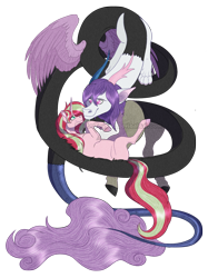 Size: 898x1200 | Tagged: safe, artist:bijutsuyoukai, derpibooru import, oc, oc only, draconequus, pony, unicorn, female, mare, simple background, transparent background