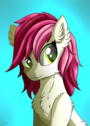 Size: 1500x2100 | Tagged: safe, artist:orangejuicerus, derpibooru import, roseluck, chest fluff, ear fluff, female, simple background, solo