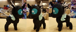 Size: 1024x429 | Tagged: safe, artist:plushypuppy, derpibooru import, changeling, chibi, irl, male, photo, plushie, solo, standing, starry eyes, wingding eyes