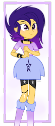 Size: 1512x3472 | Tagged: safe, artist:xxcutecookieswirlsxx, derpibooru import, oc, oc only, oc:shooting star (ilaria122), equestria girls, base used, boots, clothes, compression shorts, cute, digital art, female, next generation, offspring, parent:flash sentry, parent:twilight sparkle, parents:flashlight, shirt, shoes, simple background, skirt, solo, transparent background