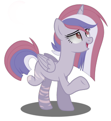 Size: 1696x1840 | Tagged: safe, artist:nightmarye, derpibooru import, oc, oc:celestia glimmer, alicorn, pony, amputee, female, magical lesbian spawn, mare, my little pony: love is everything, next generation, offspring, parent:tempest shadow, parent:twilight sparkle, simple background, solo, stump, transparent background