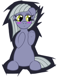 Size: 3600x4800 | Tagged: safe, artist:fascismnotincluded, derpibooru import, limestone pie, pony, blushing, personality swap, simple background, solo, transparent background, underhoof