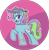 Size: 1934x1968 | Tagged: safe, artist:binkyt11, derpibooru exclusive, derpibooru import, rainbow dash (g3), earth pony, pony, g3, atg 2018, bracelet, female, g3 to g4, generation leap, hat, jewelry, mare, necklace, newbie artist training grounds, pearl necklace, rainbow dash always dresses in style, solo