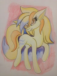 Size: 2448x3264 | Tagged: safe, artist:luxiwind, derpibooru import, oc, oc only, oc:mist dust, earth pony, pony, female, high res, mare, raised hoof, solo, traditional art
