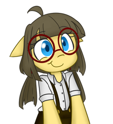 Size: 2000x2200 | Tagged: safe, artist:spheedc, derpibooru import, oc, oc:sphee, semi-anthro, bipedal, clothes, cute, digital art, female, filly, floppy ears, glasses, mare, pigtails, simple background, smiling, solo, suspenders, transparent background