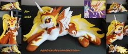 Size: 3774x1622 | Tagged: safe, artist:agatrix, daybreaker, alicorn, pony, a royal problem, irl, life size, photo, plushie, prone, solo