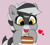 Size: 2231x2023 | Tagged: safe, artist:pabbley, derpibooru import, oc, oc only, oc:bandy cyoot, raccoon pony, cake, cute, dish, fangs, female, food, happy, heart, looking at you, open mouth, raised hoof, smiling, solo, tiramisu