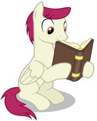 Size: 3951x4909 | Tagged: safe, artist:dragonchaser123, derpibooru import, sugar maple, pegasus, pony, marks for effort, absurd resolution, background pony, book, friendship student, male, open book, reading, simple background, sitting, solo, stallion, transparent background, vector