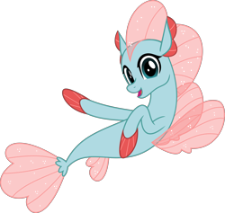 Size: 5095x4823 | Tagged: safe, artist:jhayarr23, derpibooru import, ocellus, changedling, changeling, seapony (g4), non-compete clause, absurd resolution, cute, diaocelles, disguise, disguised changeling, female, fin wings, fins, looking at you, seaponified, seapony ocellus, simple background, smiling, solo, species swap, transparent background, vector