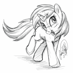 Size: 1024x1024 | Tagged: safe, artist:jadedjynx, oc, oc only, oc:shimmer starr, pony, unicorn, sketch, solo